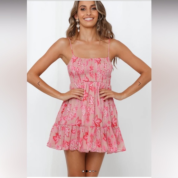 Hello Molly On The Other Side Pink & White Mini Sundress - Picture 2 of 4